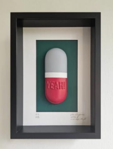 Pill #76 - Yeah! by Uwe Klauke  Image: Pills of Happiness (Message in the pill) 