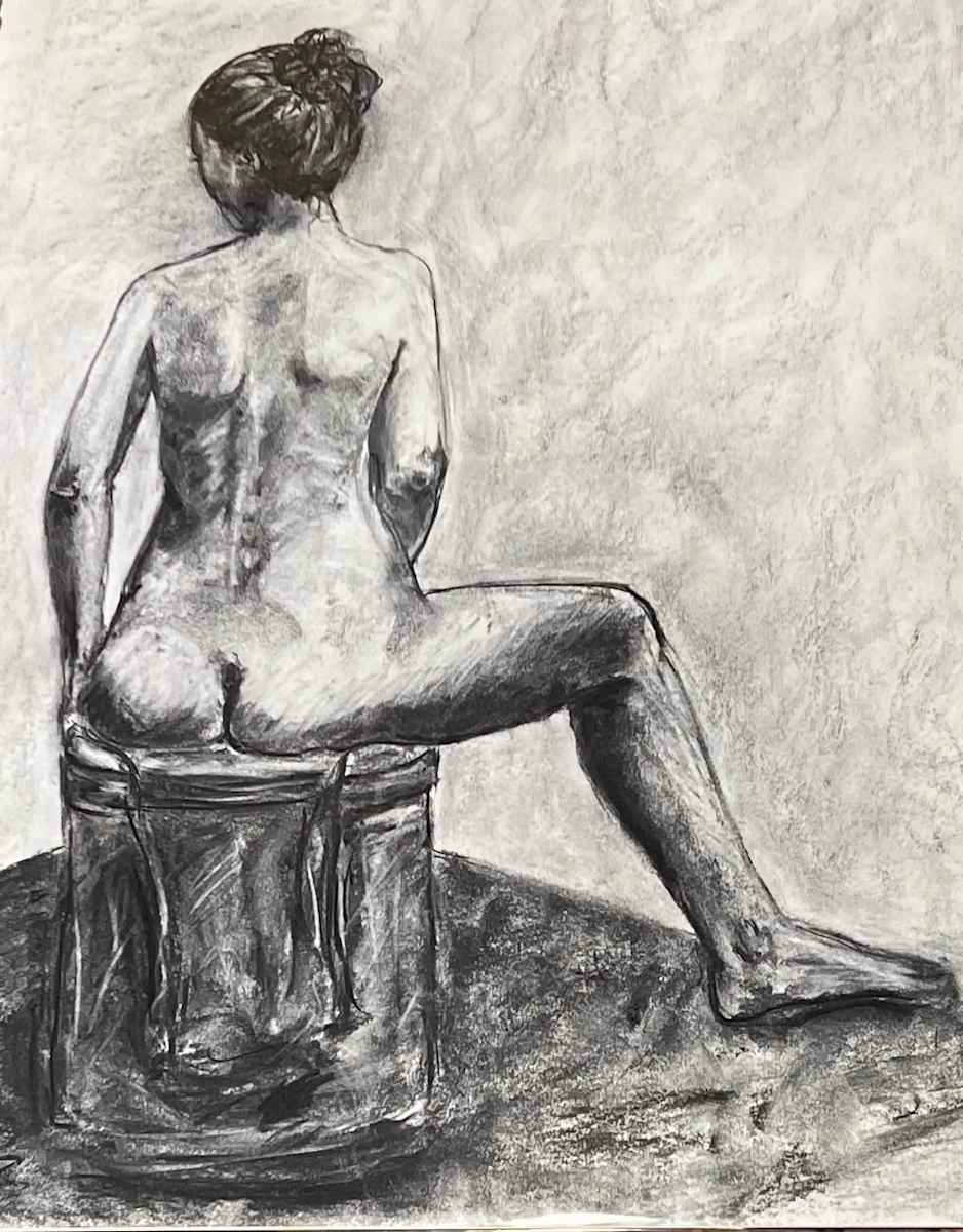Figure on Draped Stool by Lori Morrell Whitaker, Image 2.