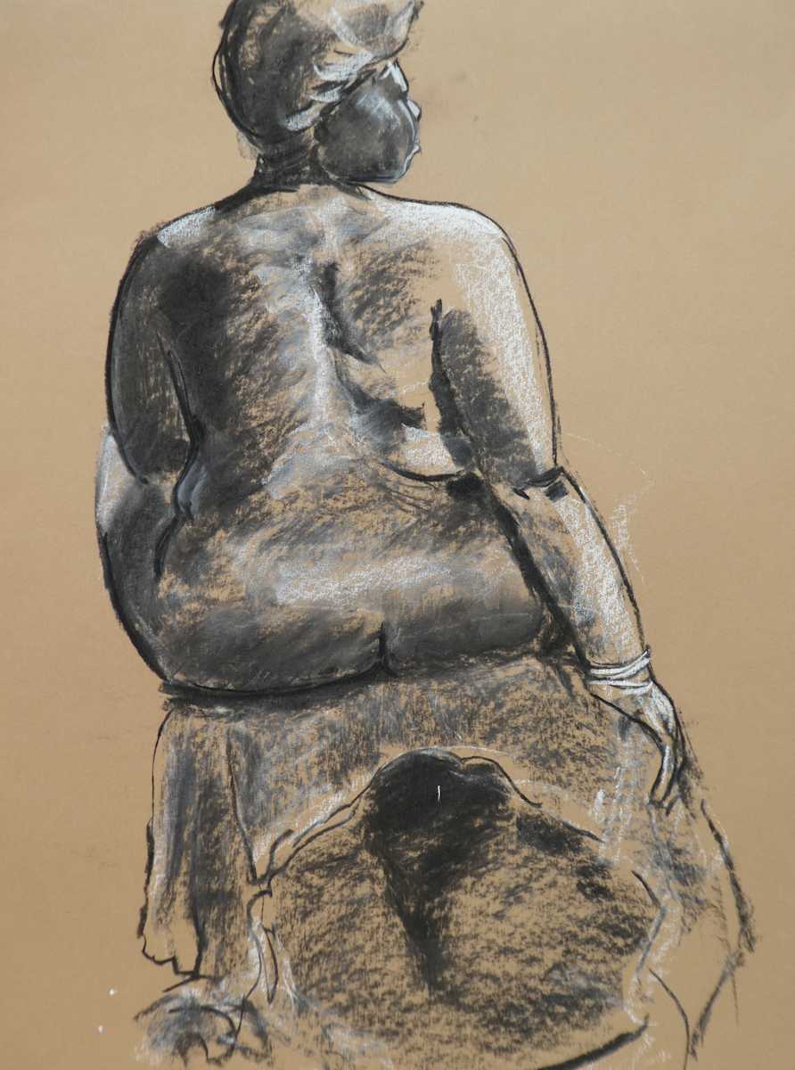 Seated Figure with Scarf by Lori Morrell Whitaker, Image 1.
