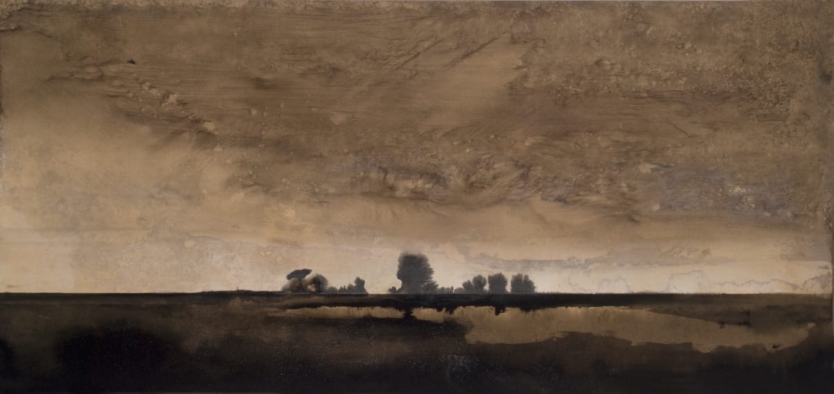 Winterreise by Nicolas Bedel  Image:  Winterreise.  Tintas, resinas acrilicas y pigmentos luminiscentes s/ tablero de madera 183.5x86cm
