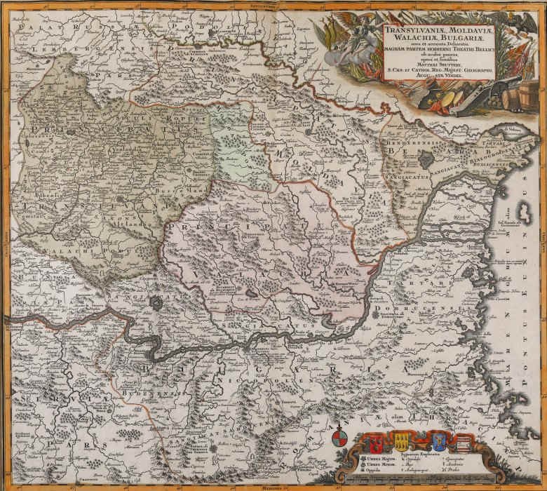 Transylvaniae, Moldaviae, Walachiae, Bulgariae by Matthaus Seutter 