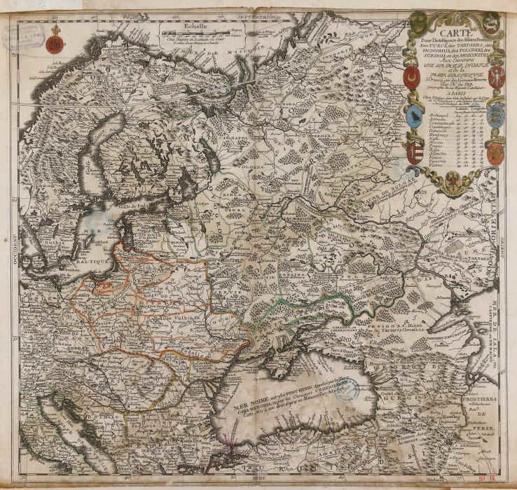 Wallachia, Transylvania, Moldova and Bessarabia (Northeast Europe), Paris by Nicolas de Fer 