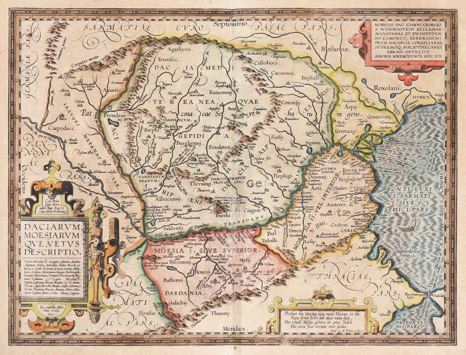 Dacia si Moesia, Orbis Terrarum edition, Antwerp (1st pcs) by Abraham Ortelius 