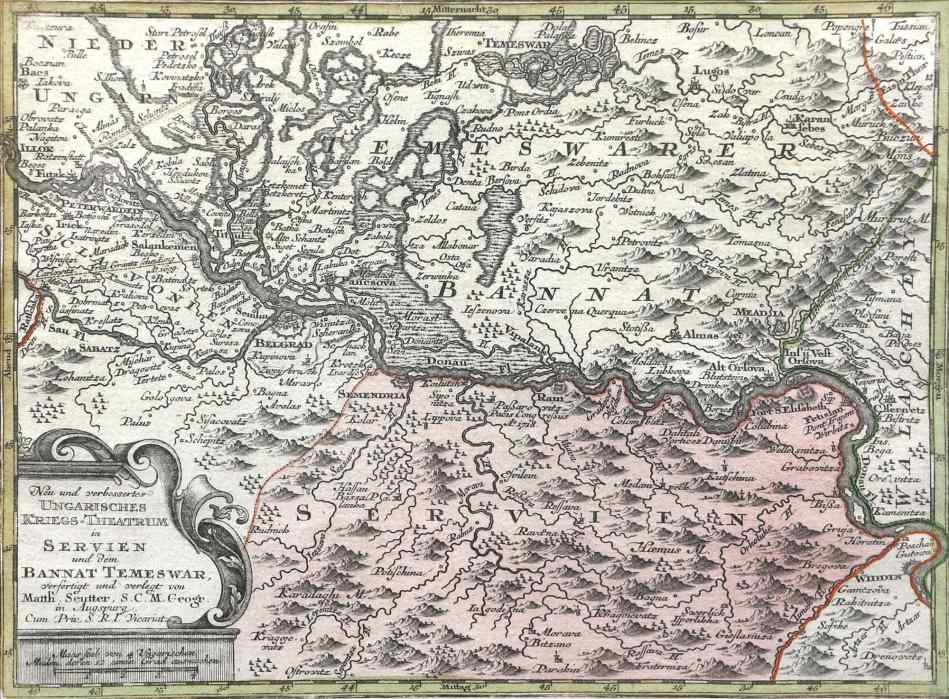 Banat (Timisoara and Severin), Augsburg by Matthaus Seutter 