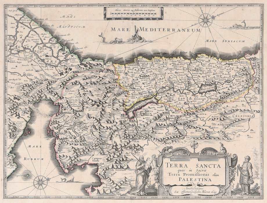 The Holy Land (Palestine), Amsterdam by Willem Janszoon Blaeu 