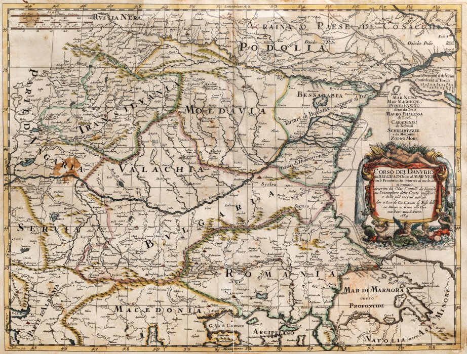 The course of the Danube from Belgrade to the Black Sea - Rome (2nd pcs) by Giacomo Cantelli da Vignola 