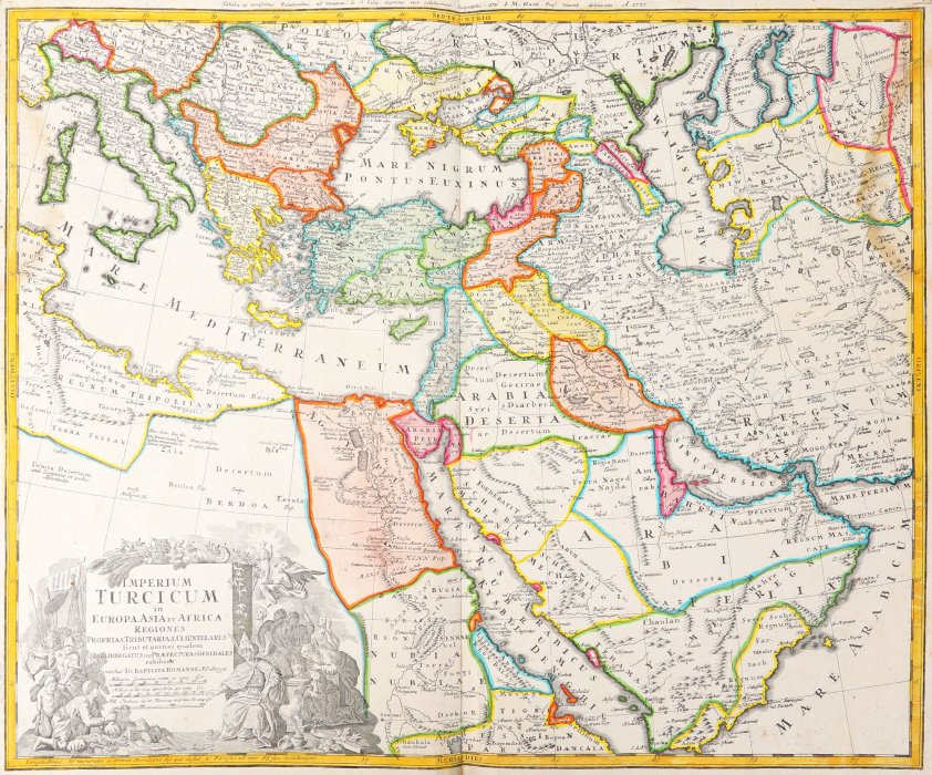 Ottoman Empire in Europe, Asia and Africa, Nuremberg by Johann Baptist Homann 