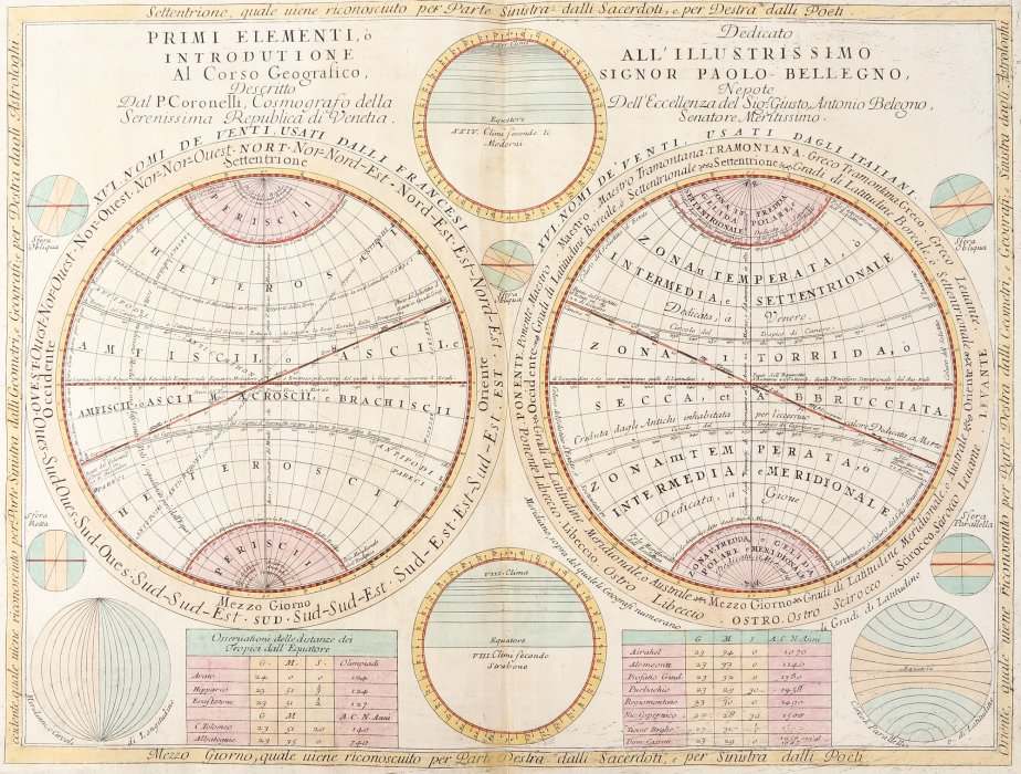 World map, Venice by Vincenzo Maria Coronelli 