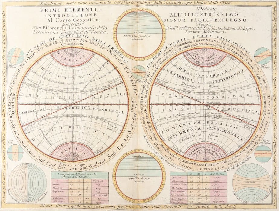 World map, Venice by Vincenzo Maria Coronelli, Image 1.