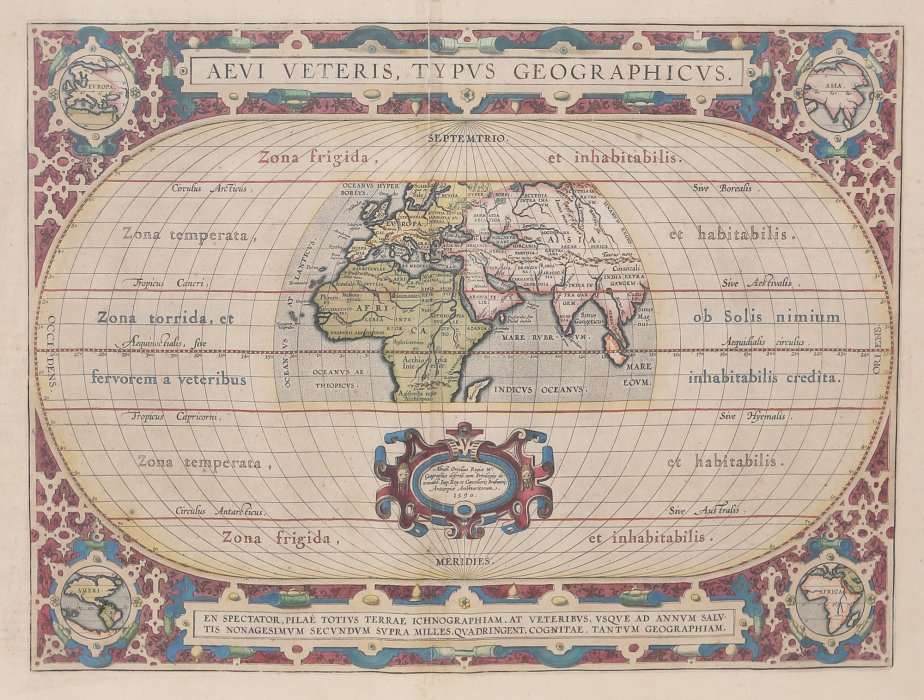 Ancient World, Inspired by Ptolemy's Geography, Parergorn edition, Antwerp by Abraham Ortelius 