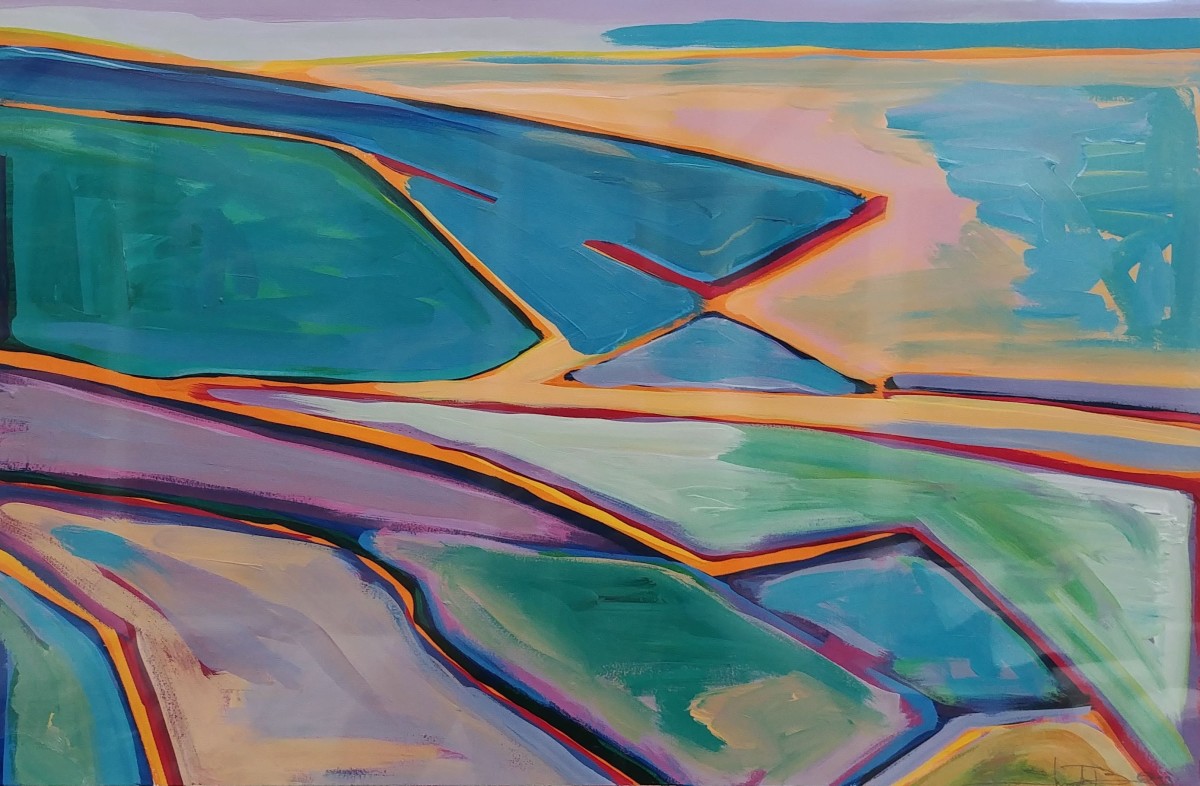 Orange and Teal Triangles by Stuart Burton, Image 1.