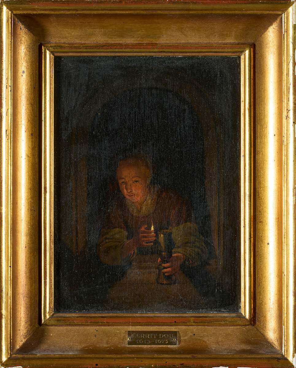 Kvinde med lys (tilskrevet) by Gerrit Dou 