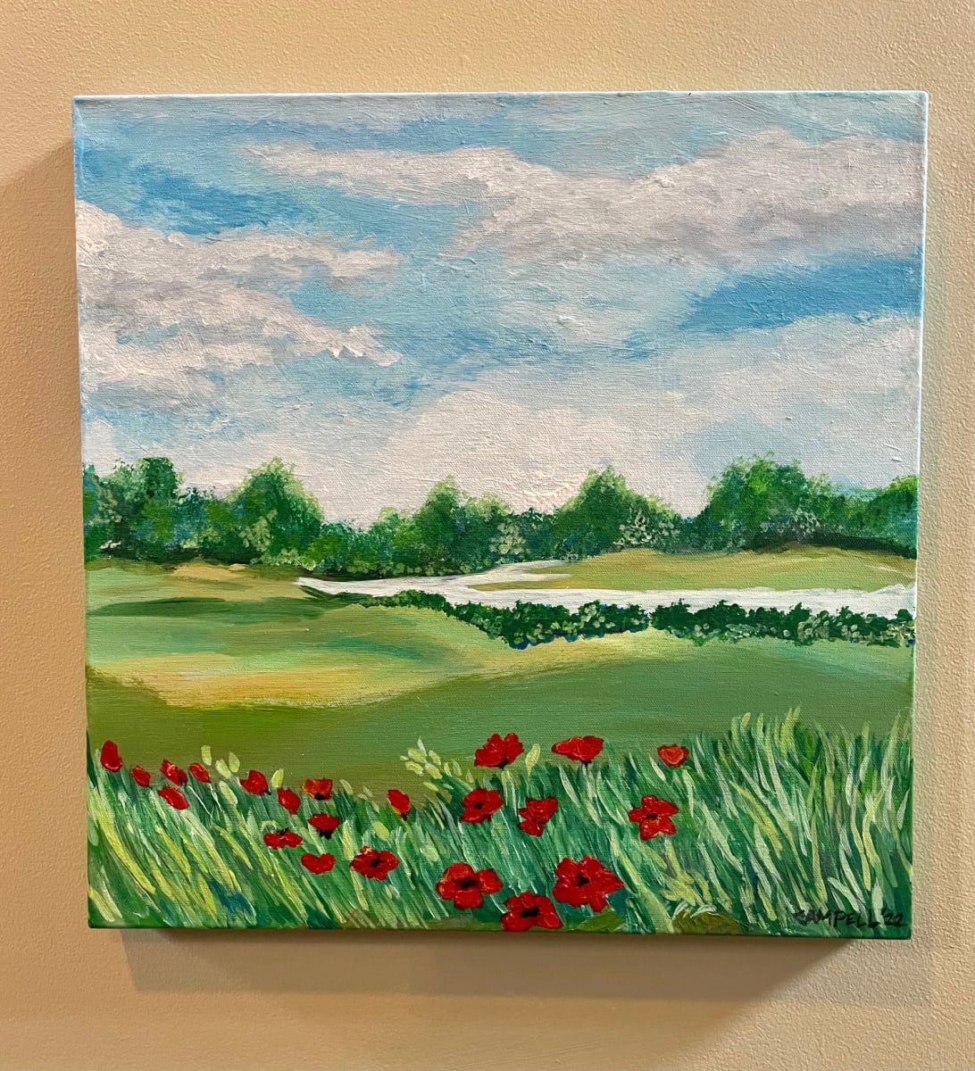Unknown Landscape with Poppies by John Chase Campbell, Image 1.