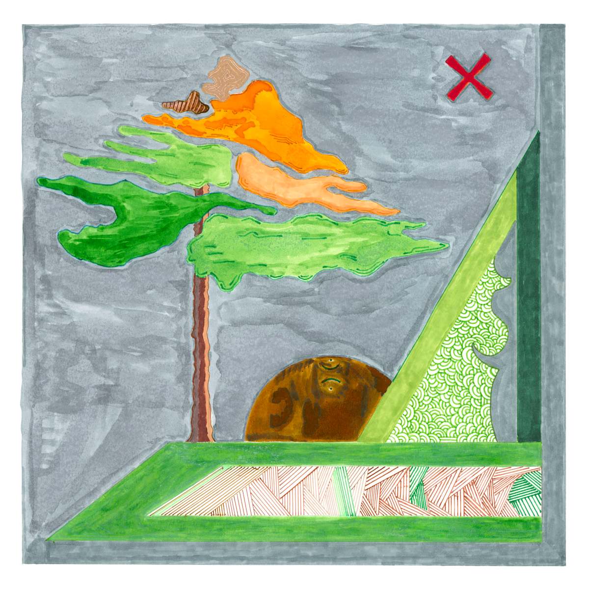 108 Abstract landscape with Tree by Timothy Ray Horn 