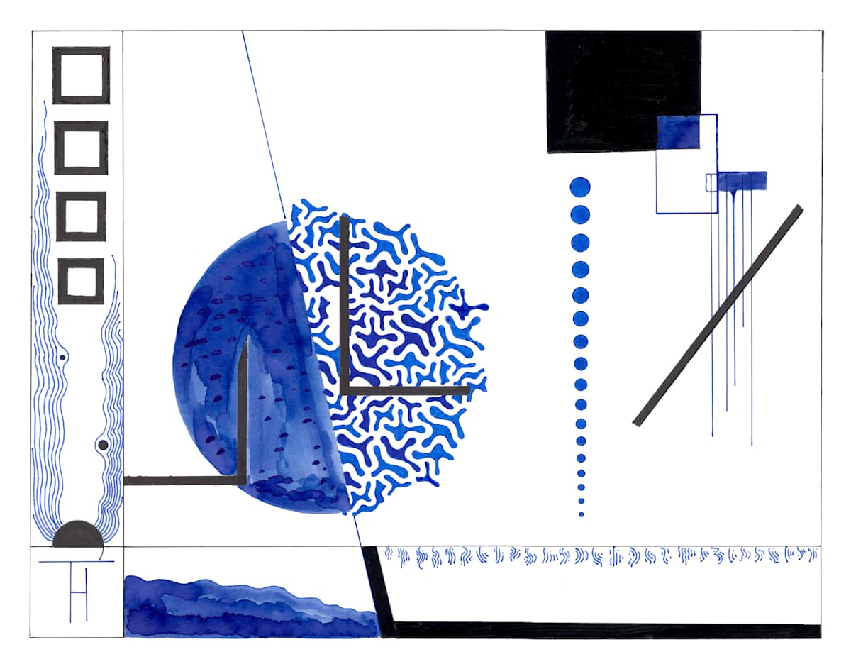 111 Abstract Blue organic by Timothy Ray Horn 