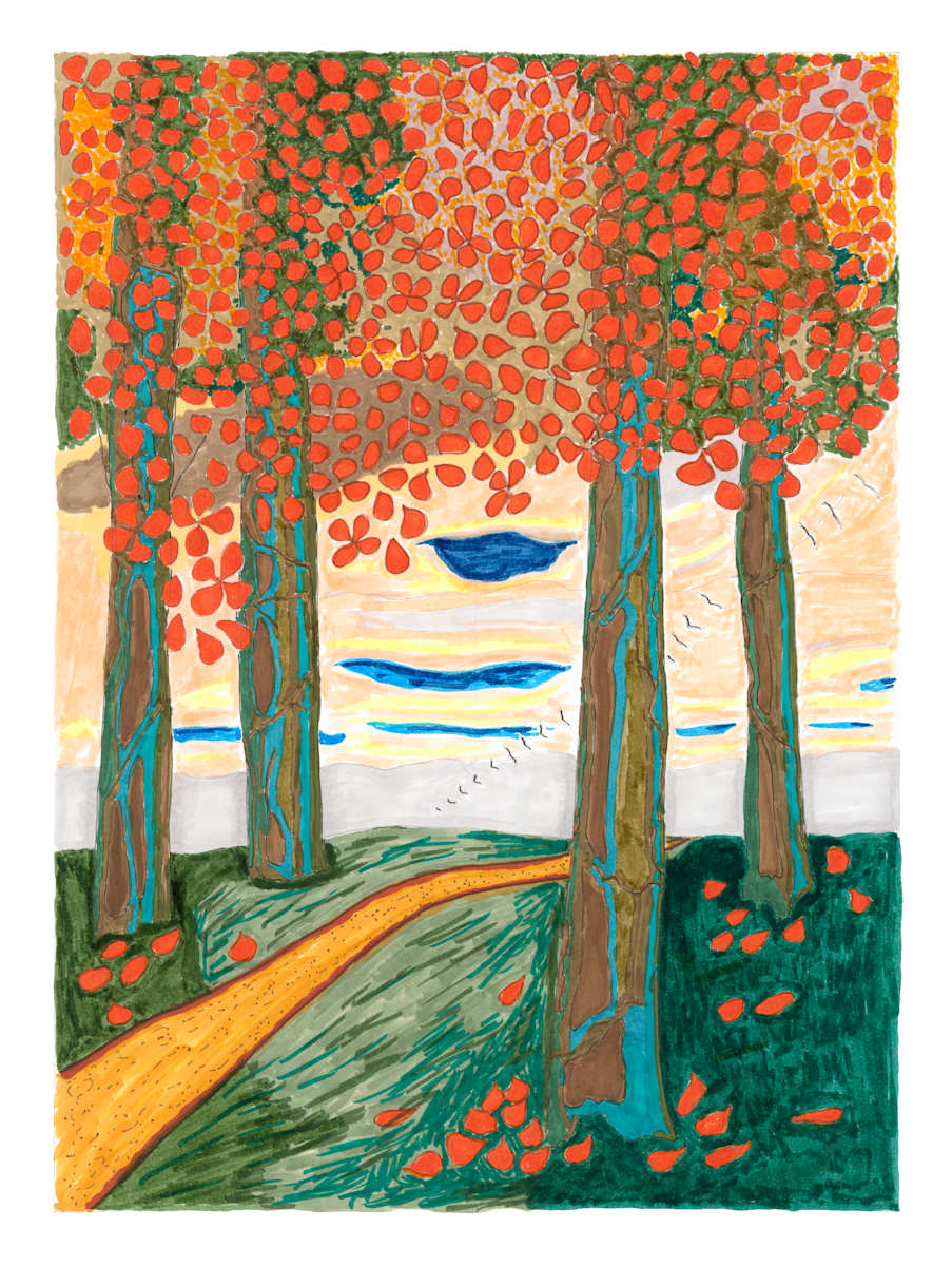 130 Forest with birds by Timothy Ray Horn 