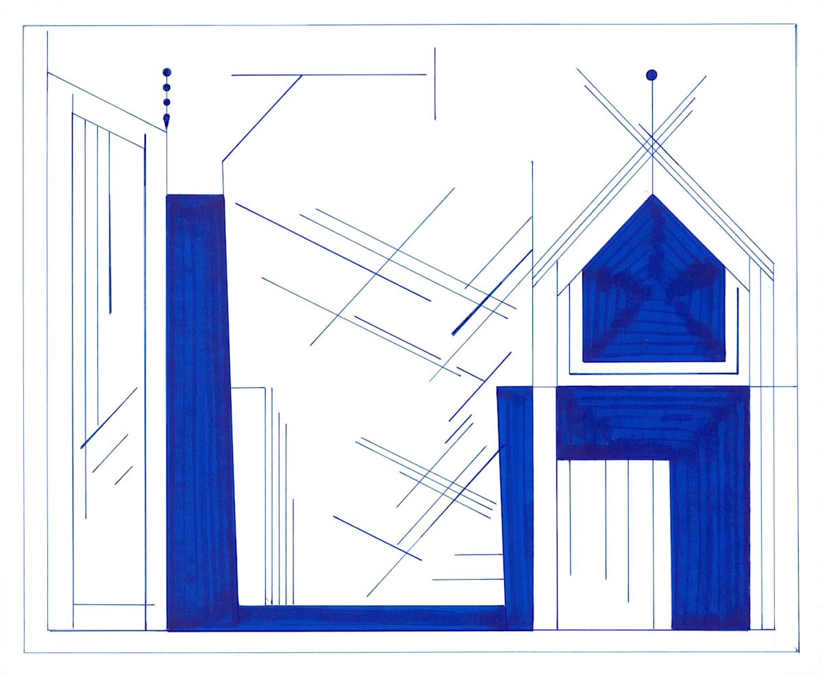 36 Geometric Abstract in BLUE 2 by Timothy Ray Horn, Image 16.