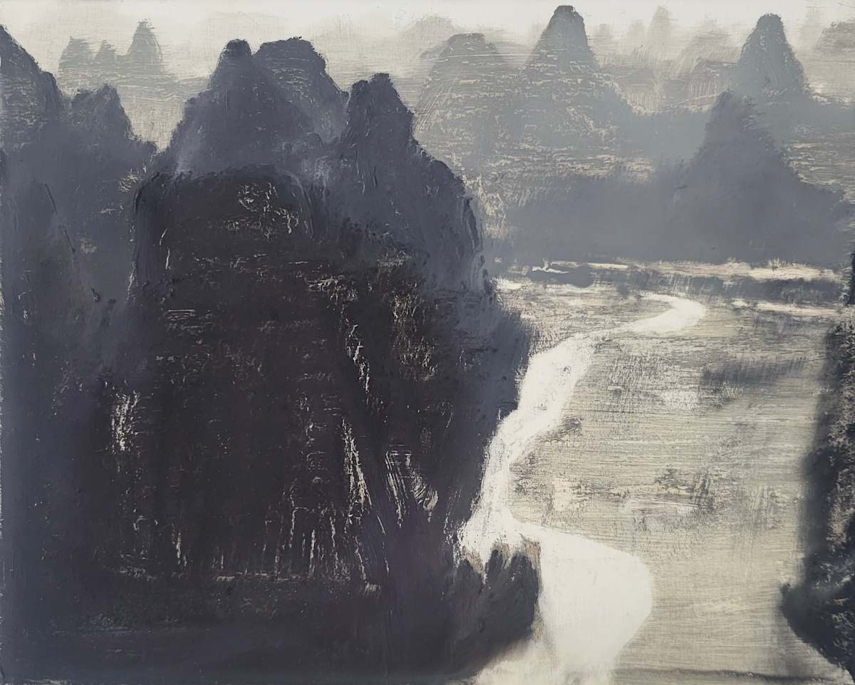 Peaks Winding River Haze by David Smith 