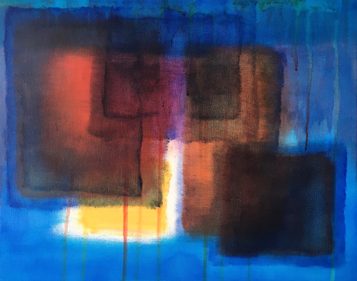 untitled (layers on blue) by Martine van Bijlert 