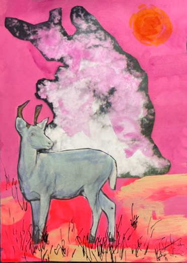 Deer in the Moonlight by Hilary Greenstein 