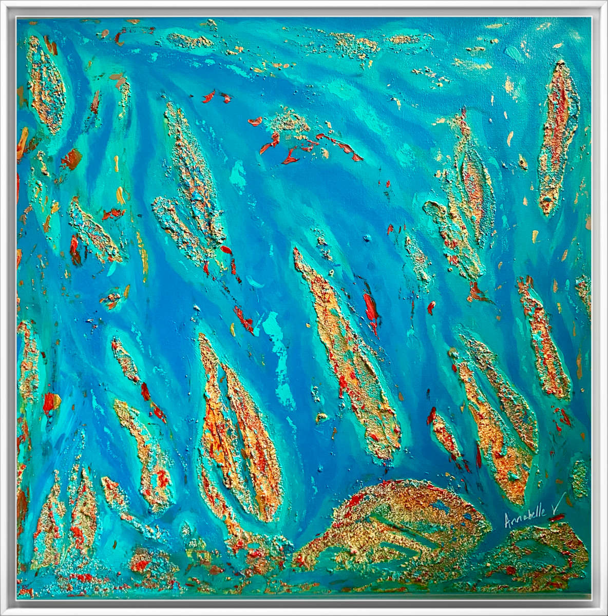 Golden depths, jewels of the sea by Annabelle Volpi 