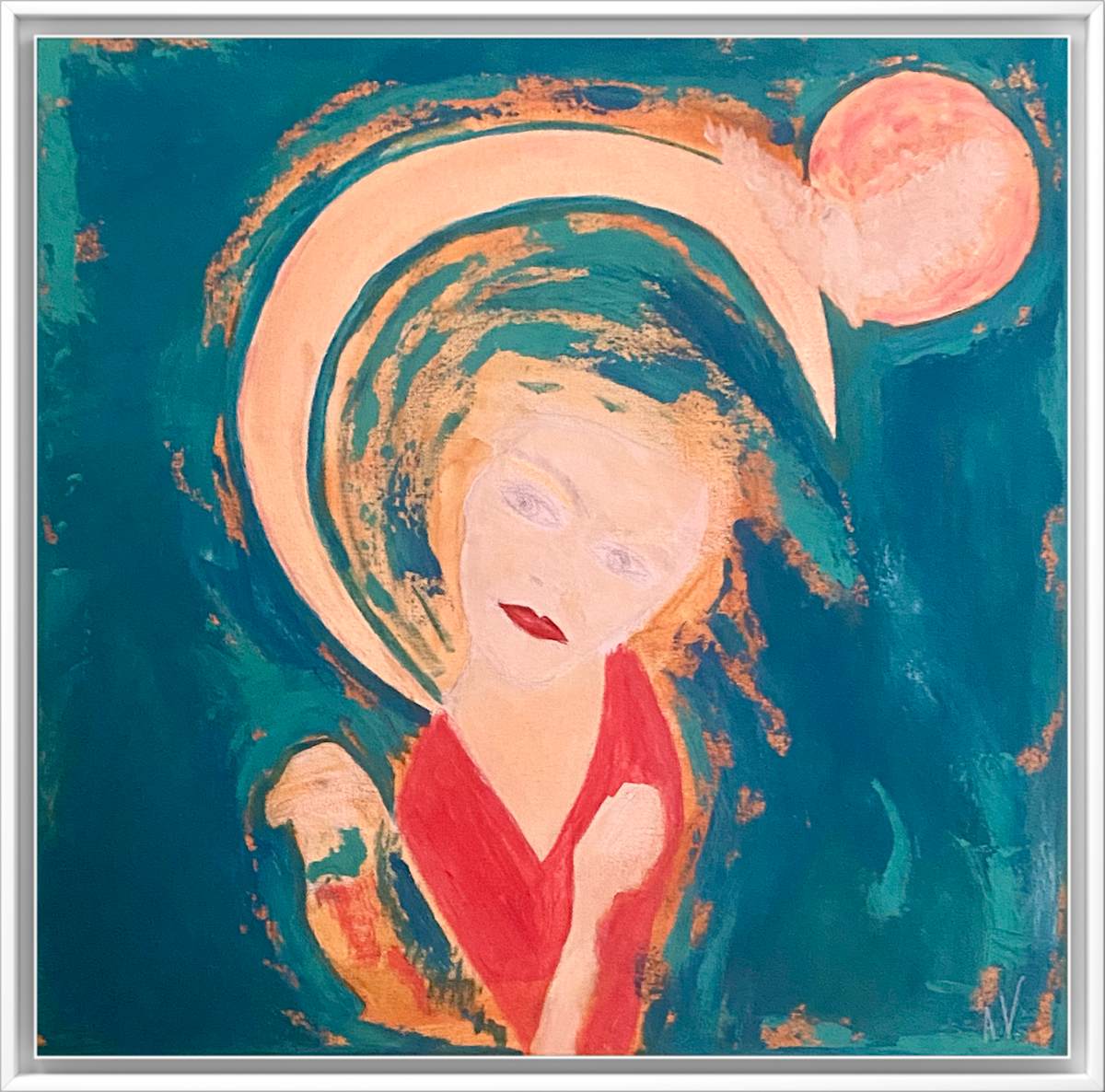 The lady and the parrot by Annabelle Volpi 