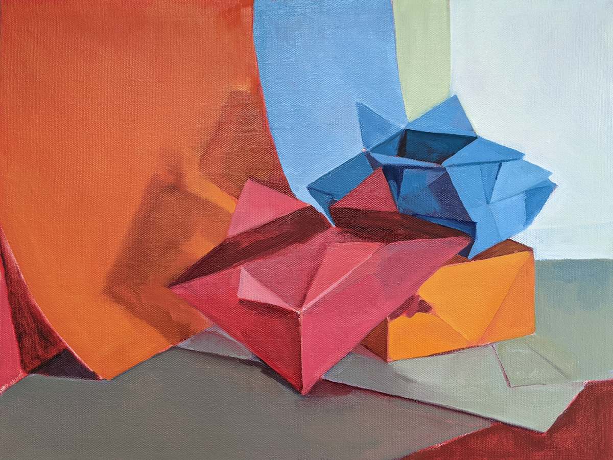 Red, Blue, Orange Boxes No. 1 by Amanda Hanlon 