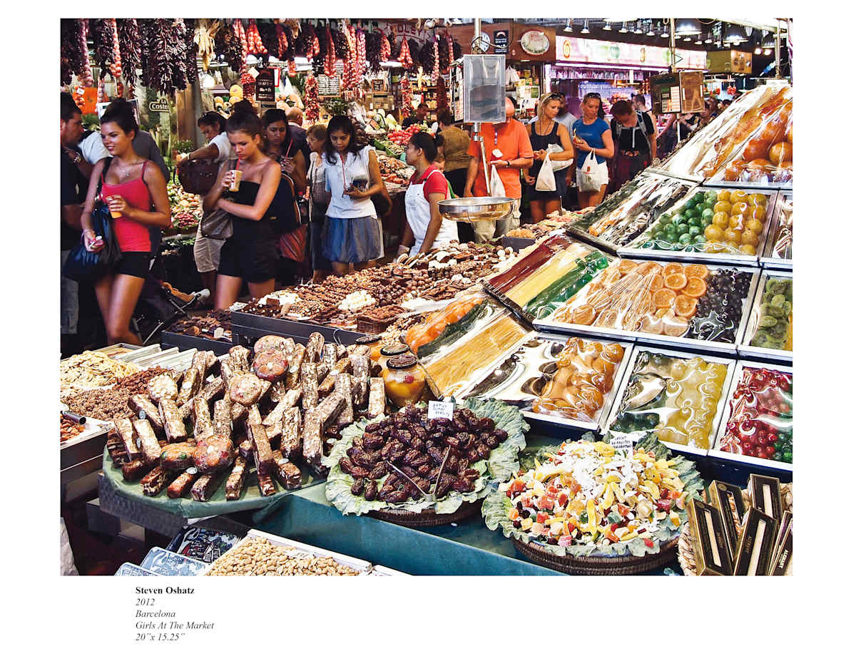 BARCELONA GIRLS AT THE MARKET by Steven Oshatz  Image: Barcelona Girls At The Market