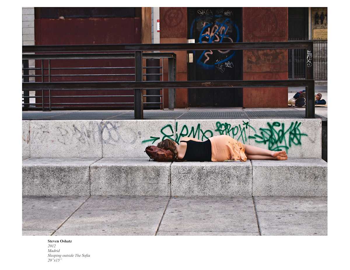 MADRID SLEEPING OUTSIDE THE SOFIA by Steven Oshatz  Image: Madrid Sleeping Outside the Sofia