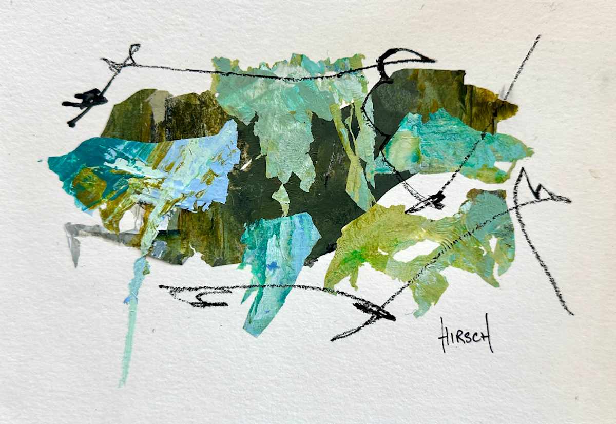 Green and Aquas Covid Small by Nancy Lassen 