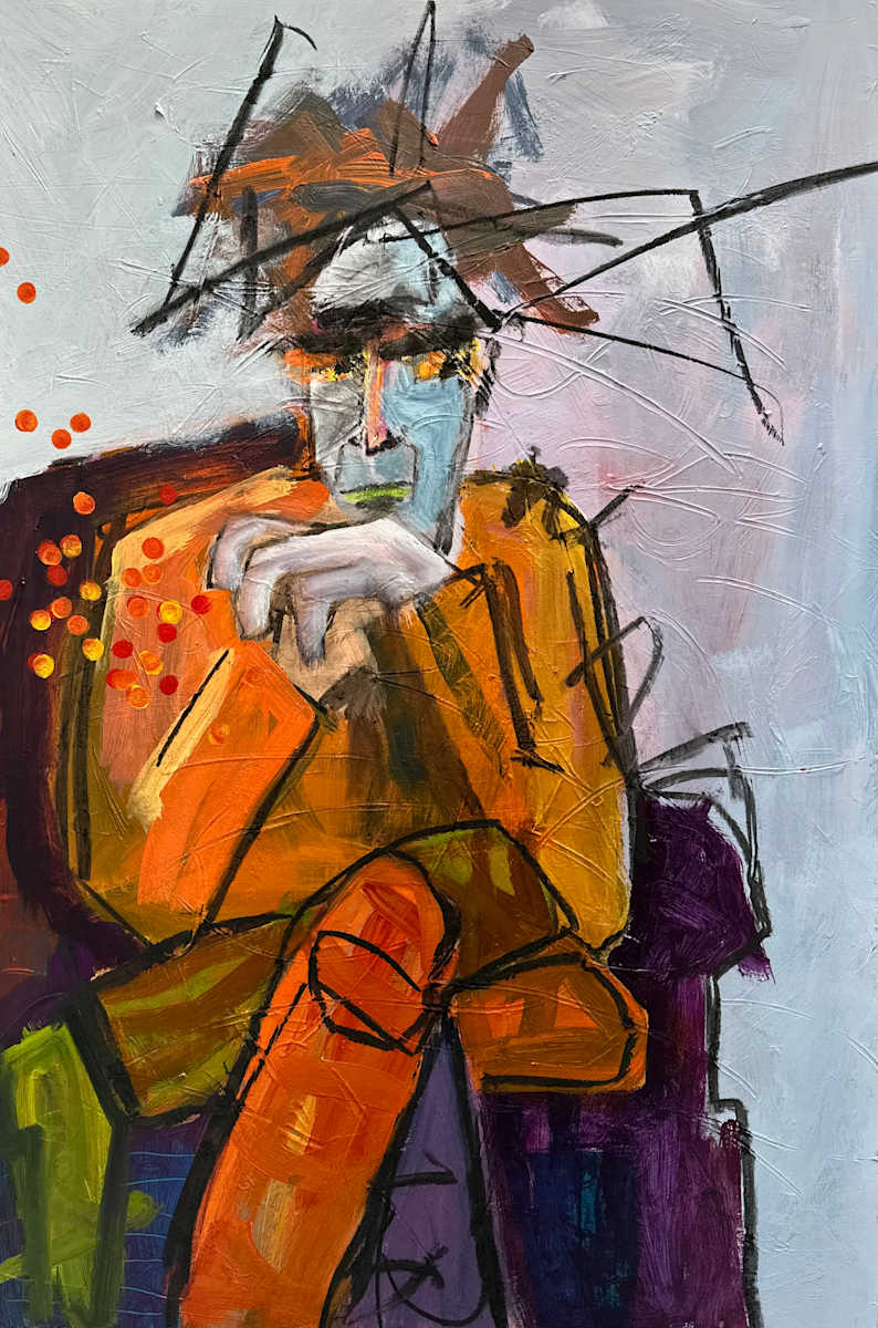 Self Portrait as a Therapist: Deep in Thought by Robin Walker 