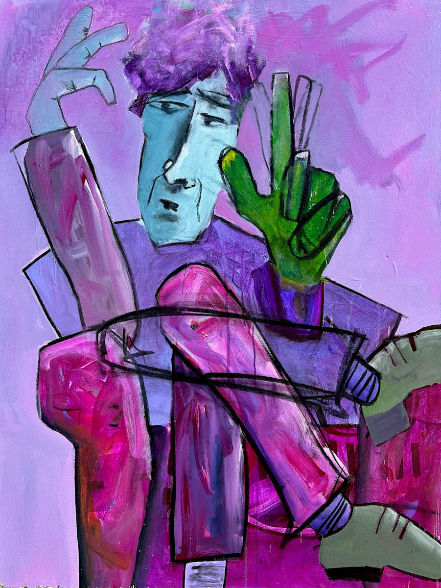 Self Portrait as a Therapist: Gesturing by Robin Walker, Image 1.