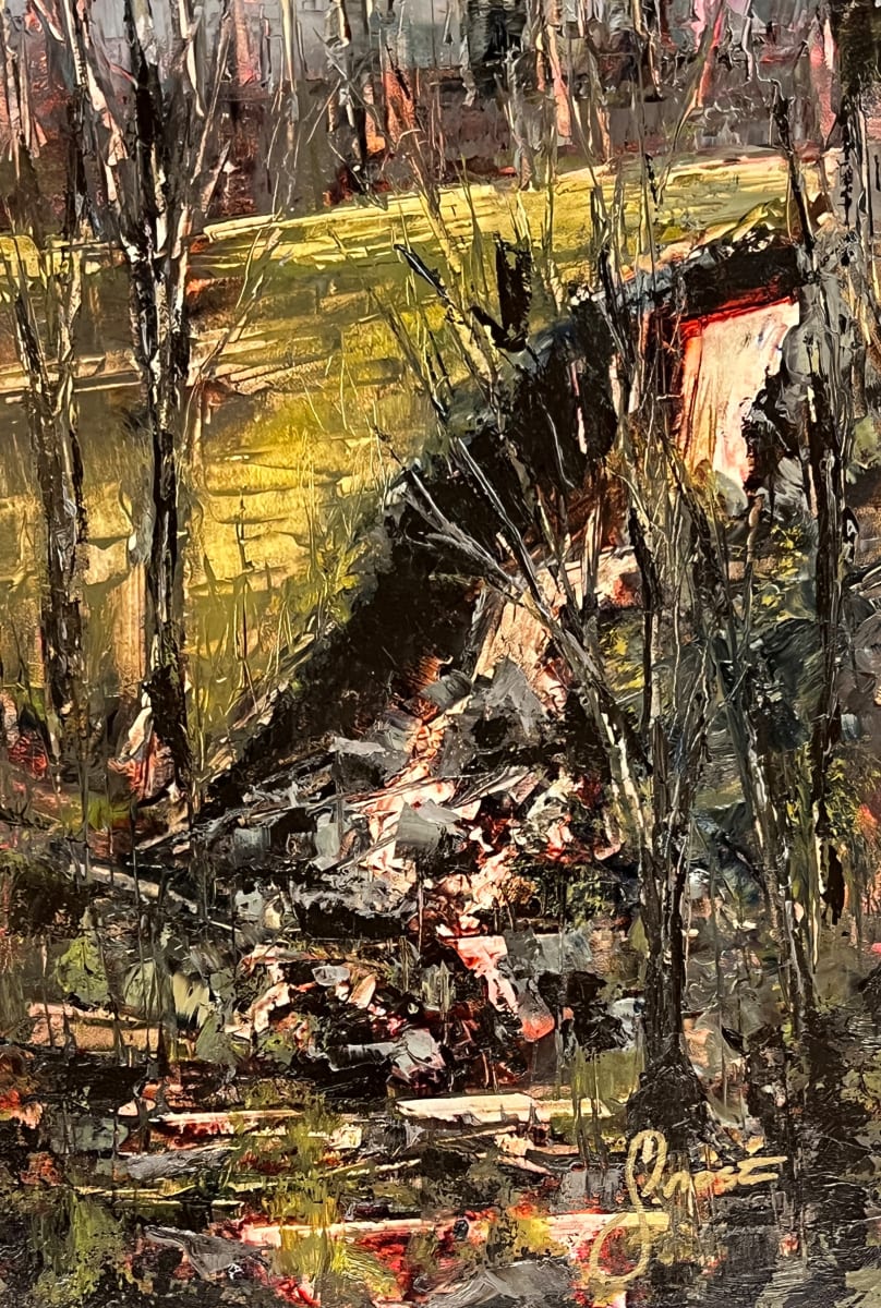 Honeydew Falls During A Canadian Wildfire by Scott Nost  Image: Painted En Plein Air
  
43°07'40.2"N
77°29'00.5"W
