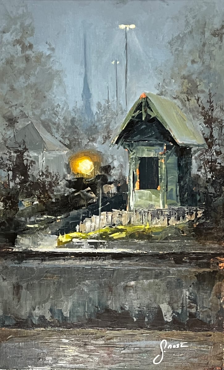 Dockmaster's Trolley Station At Winter's Low Tide by Scott Nost  Image: Painted En Plein Air
  
43°06'04.0"N
77°26'24.6"W