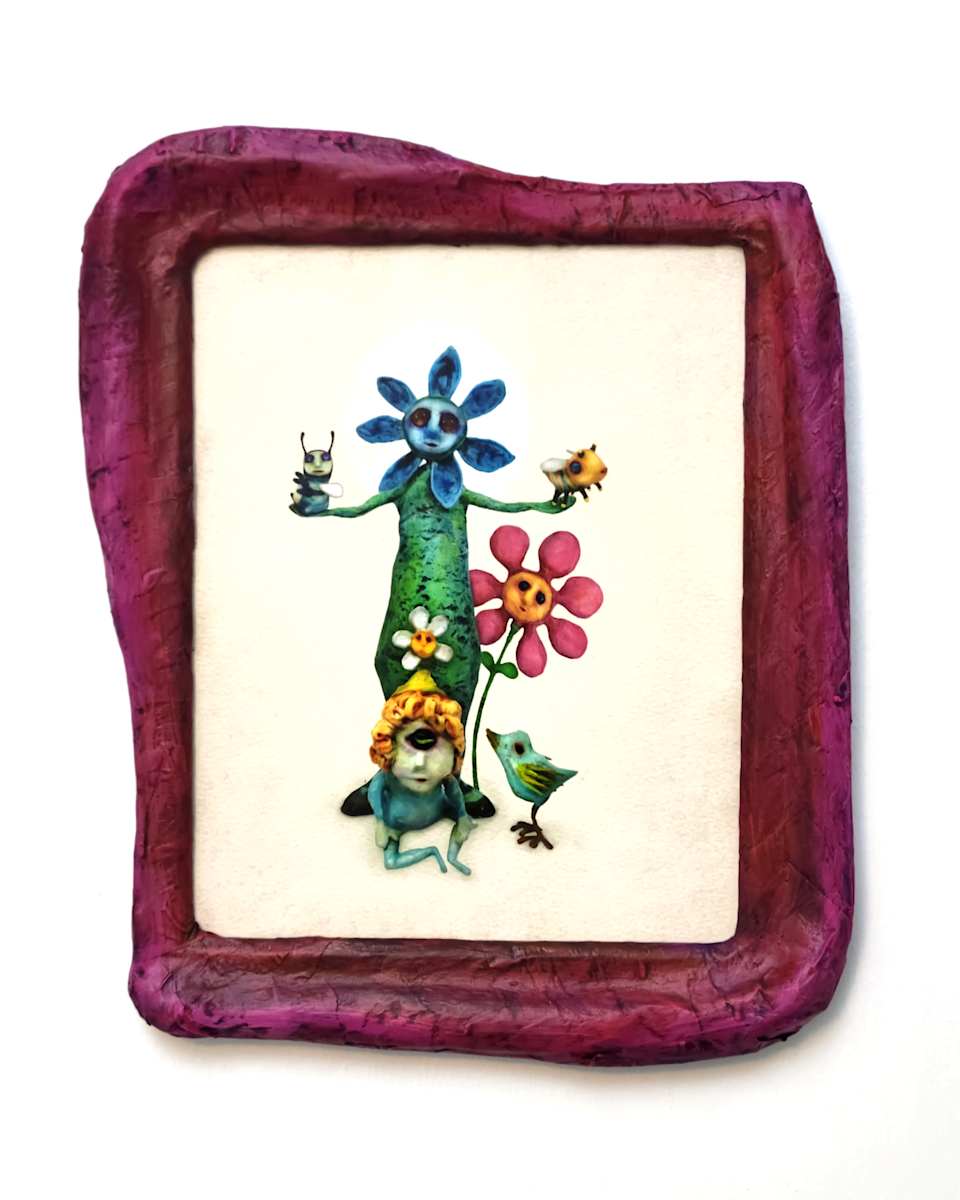 Springtime print in sculpted frame by ocasiocasa, Image 6.
