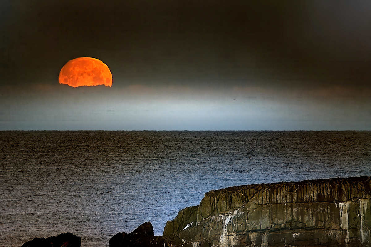 Snow Moon Setting Print #2 by Jeremy Likness, Image 1.