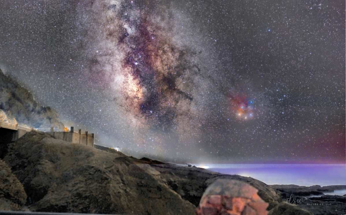 Thor's Forge (2nd print, 1st large format) by Jeremy Likness  Image: Thor's Forge at the core of the galaxy rises above the Pacific Ocean next to Thor's Well.