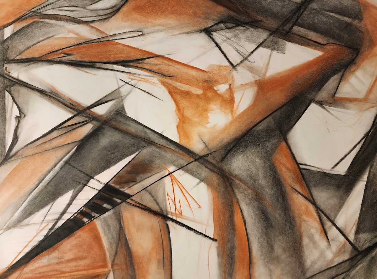 Collision by Elizabeth Ann Huffman  Image: Conte crayon on paper