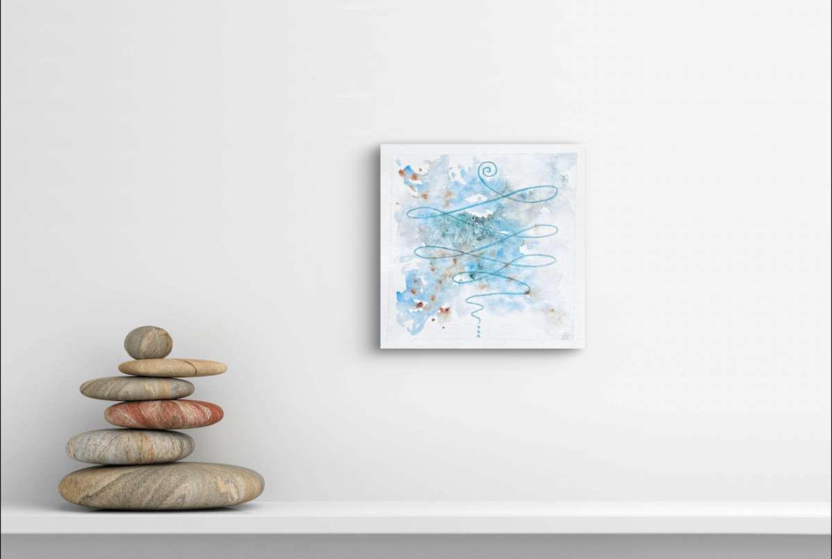 Unalome In Blue (Displayed) by Elizabeth Ann Huffman 