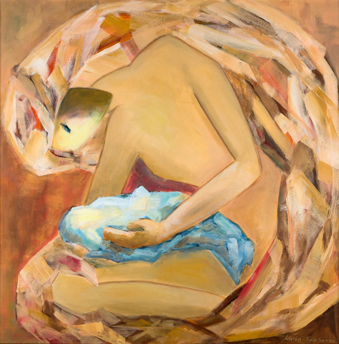 Whispers of Serenity by Maria Savchenko  Image: This evocative piece from the "Nature of Attachment" series captures a deeply personal moment of introspection and connection.