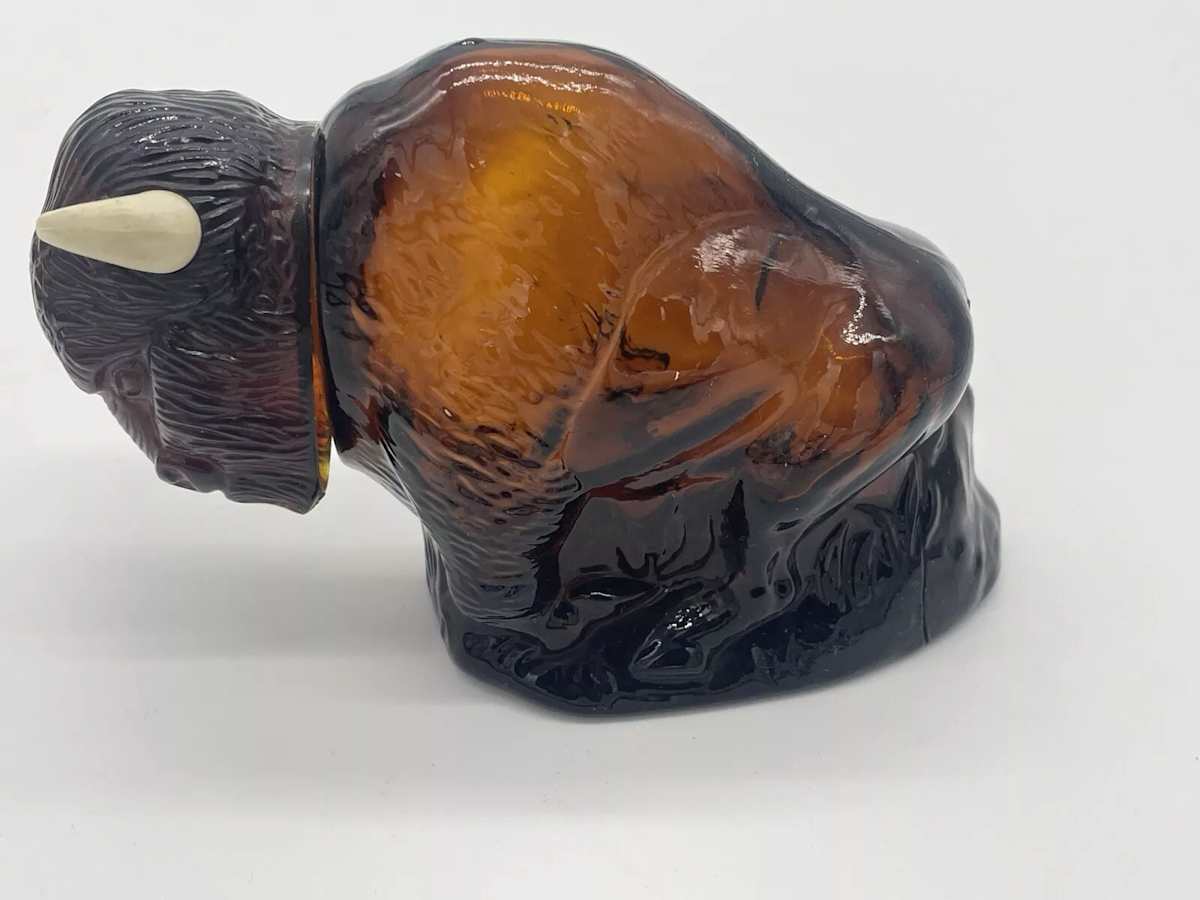 Avon Bottle Amber Glass Bison, Image 1.