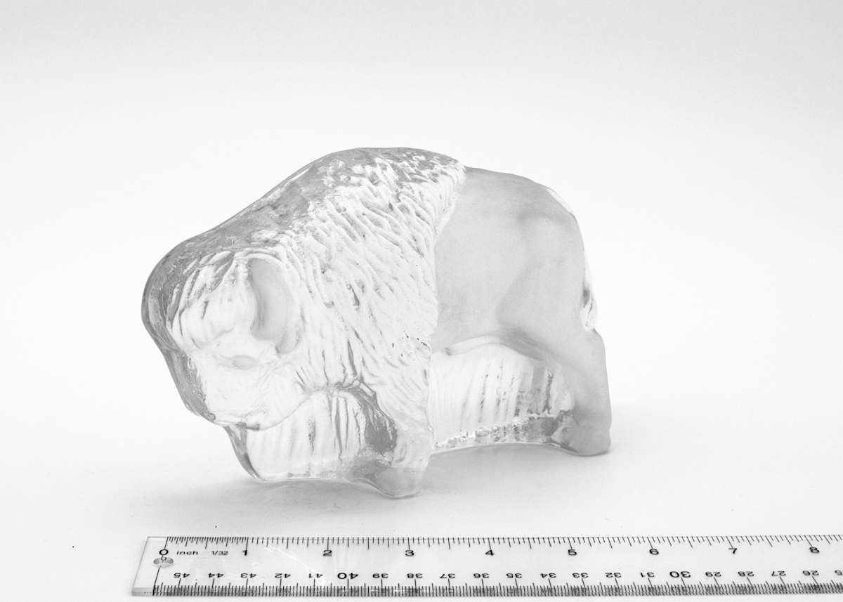 Viking Glass Bison Paperweight 