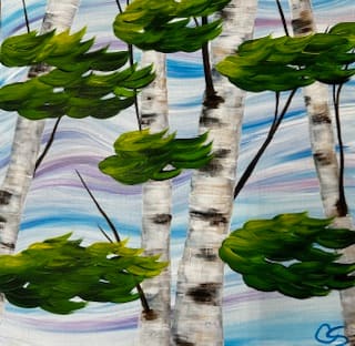Summer Birch #6 by Chris Schaefer  Image: Stylized Landscape