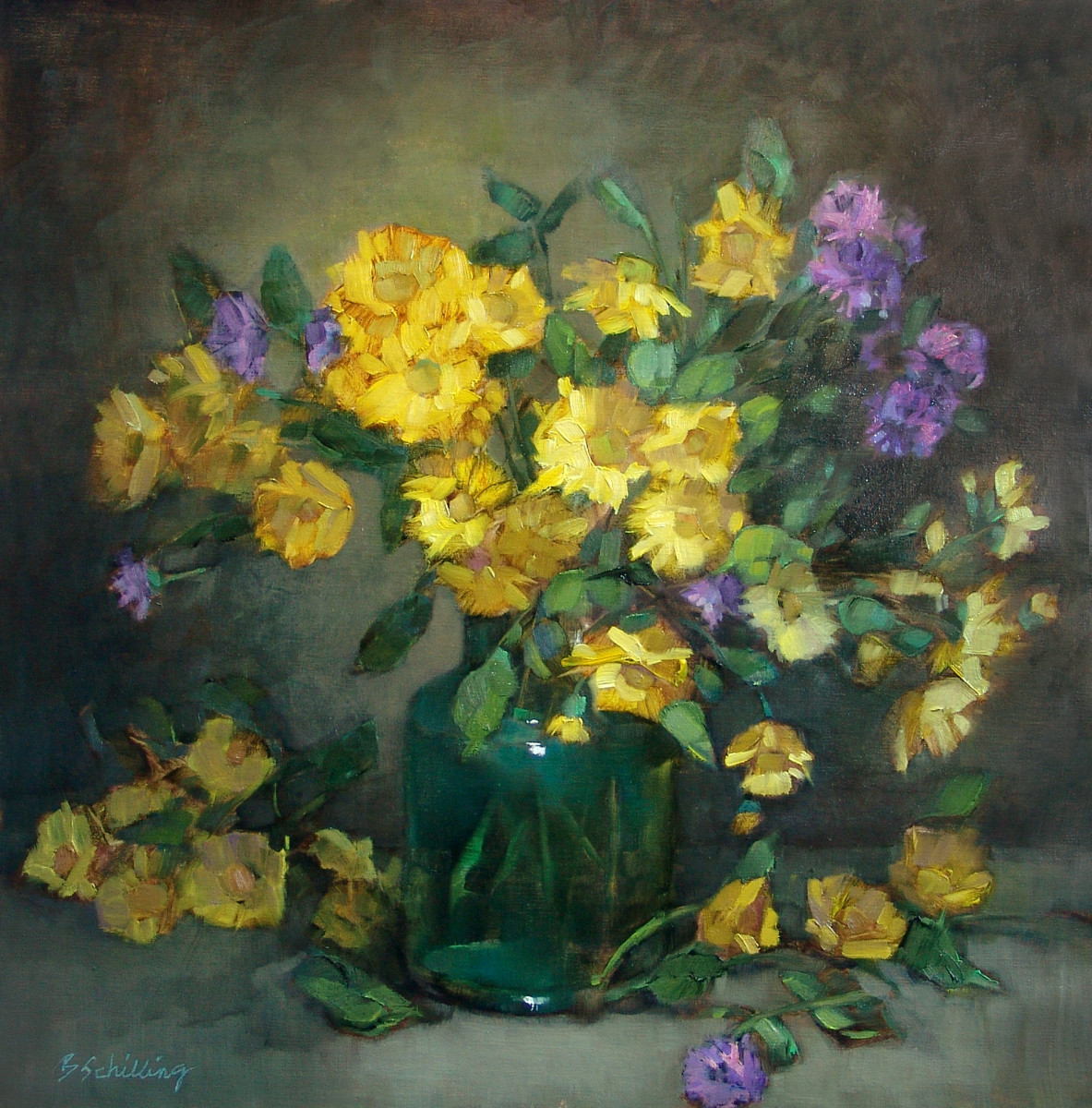 October Mums by Barbara Schilling 