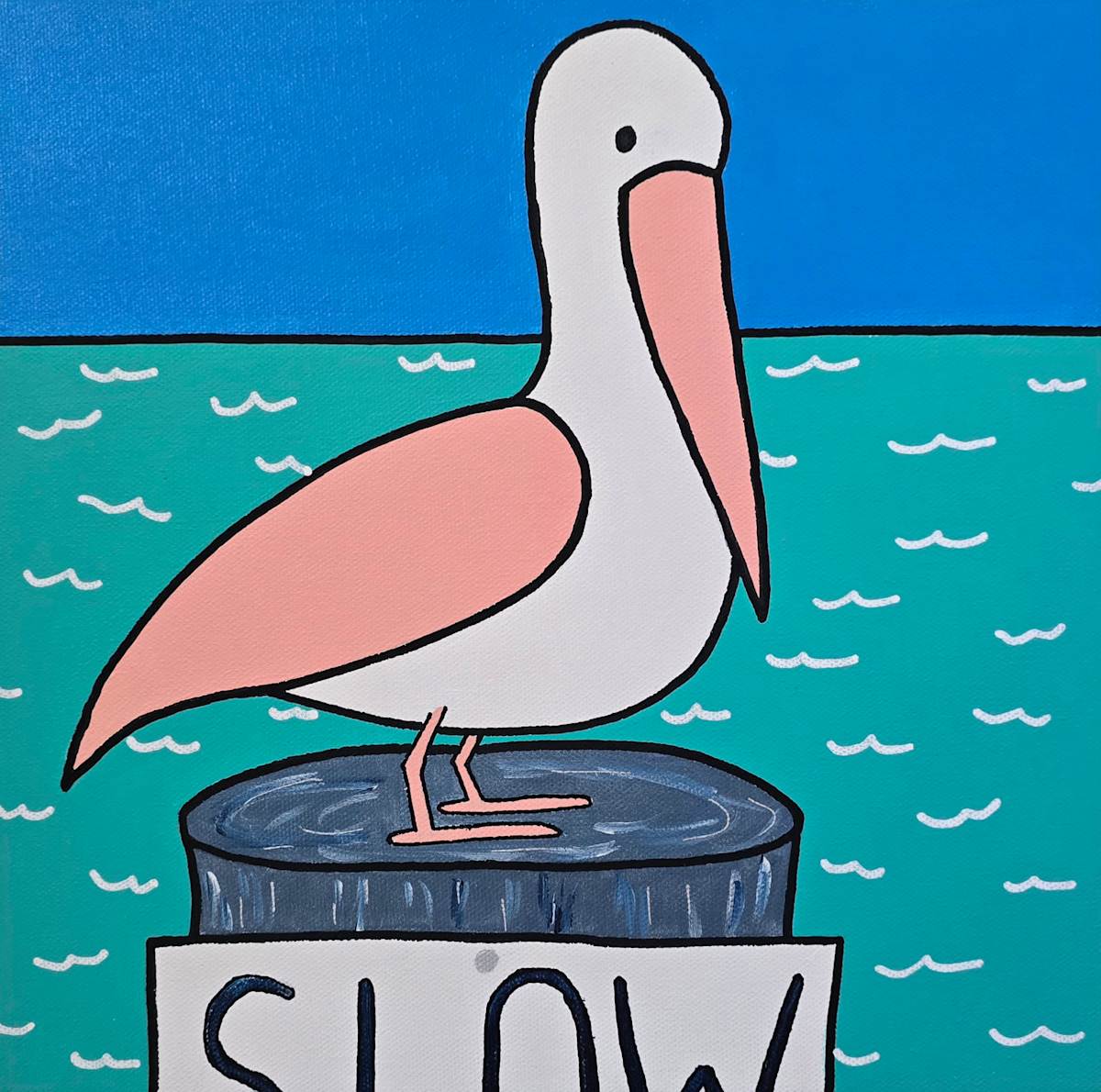 Slow Pelican by Eileen Saunders 