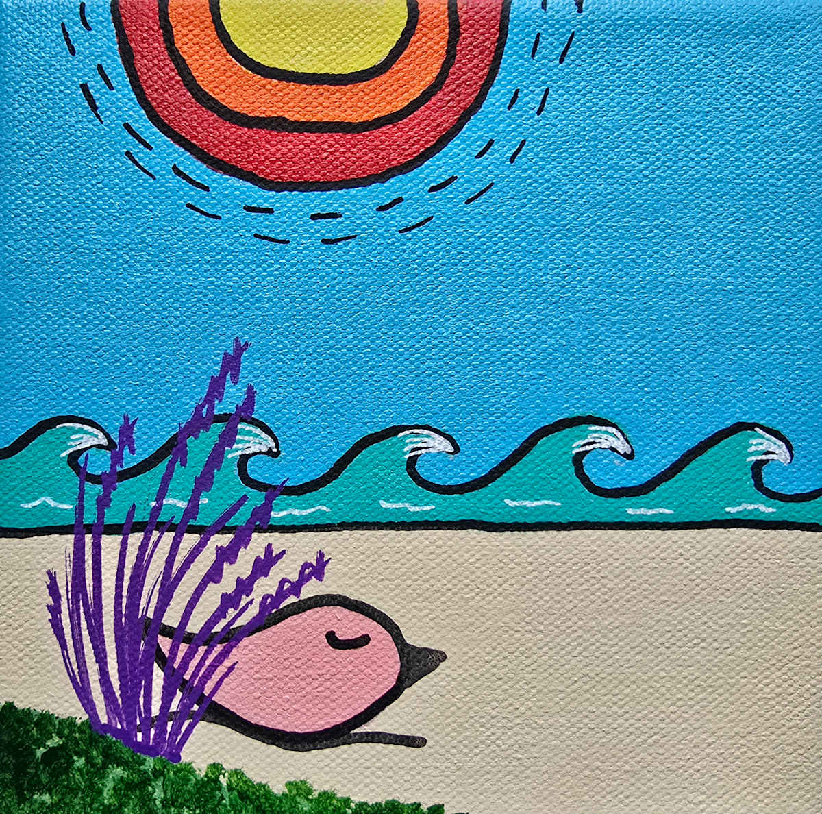 Sleeping in Dune Grass by Eileen Saunders 