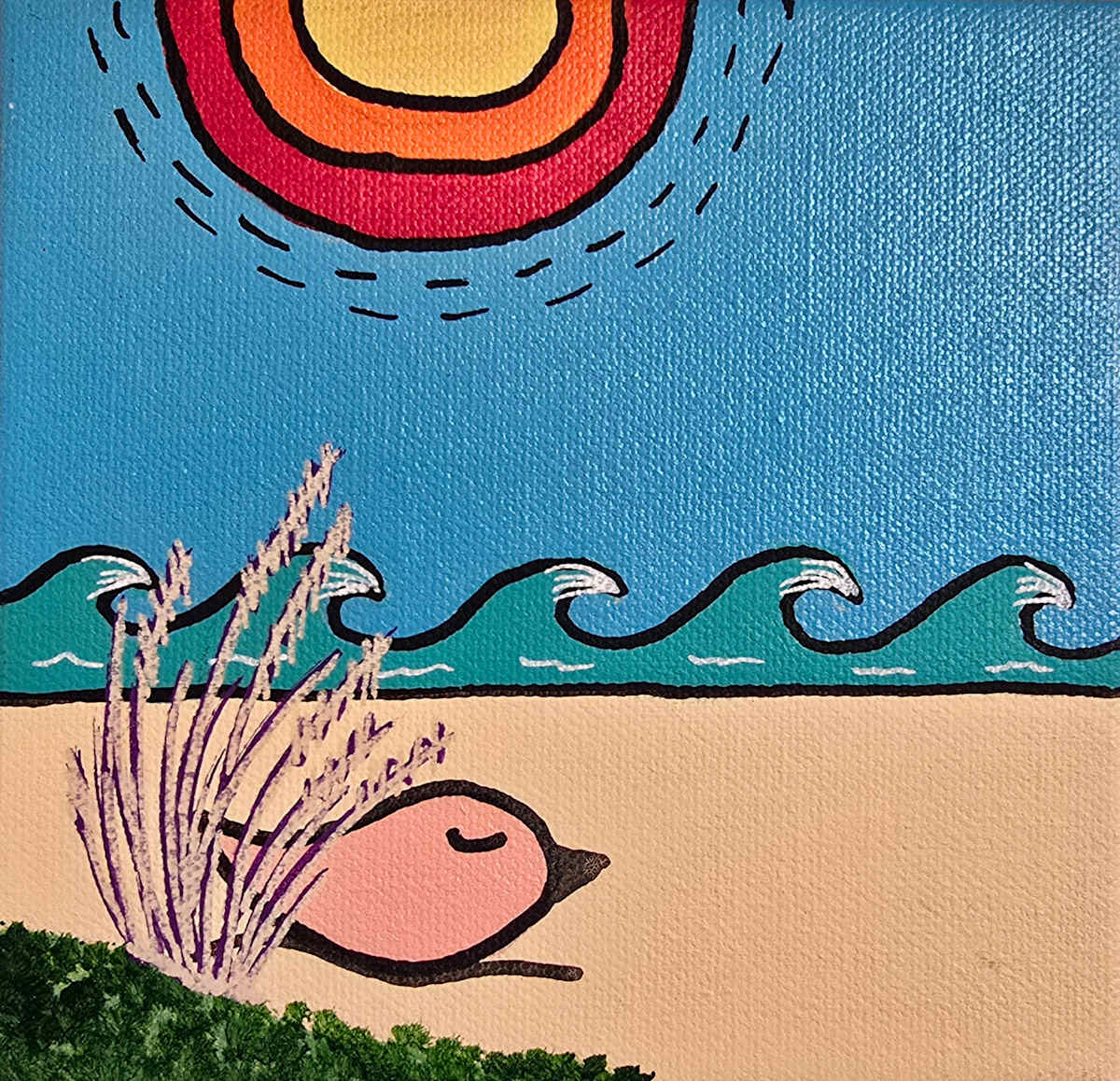 Sleeping in Dune Grass by Eileen Saunders 