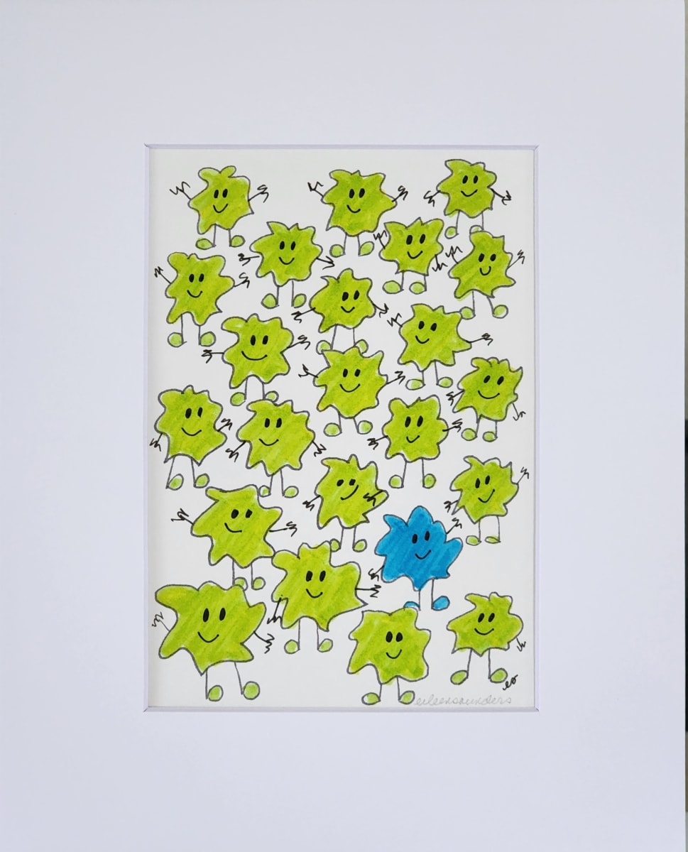 Be Yourself Apple Green and Blue by Eileen Saunders 