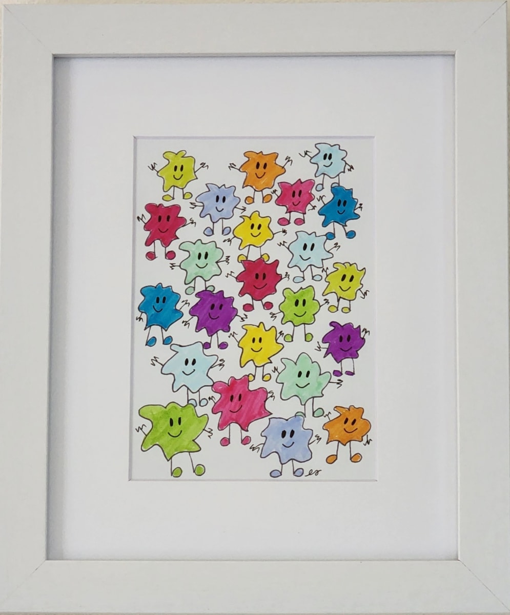 Happy Crowd in Multi by Eileen Saunders 