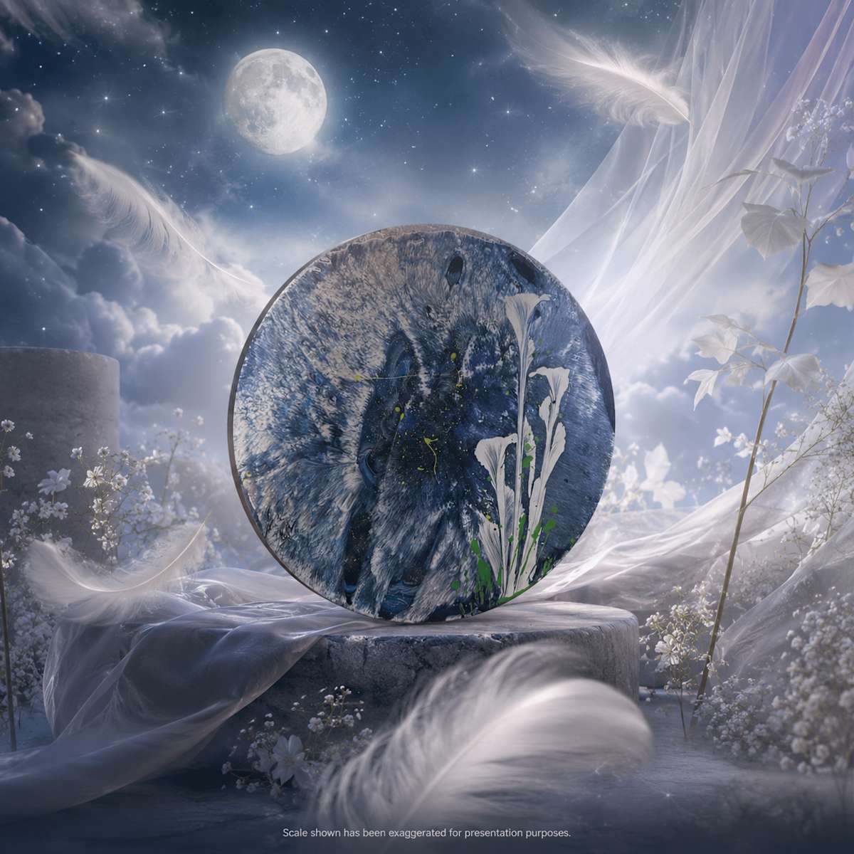 Celestial Wings | 12 in Round  | Abstract Painting by JD Hecht | Creatively Cutz Studio, Image 1.
